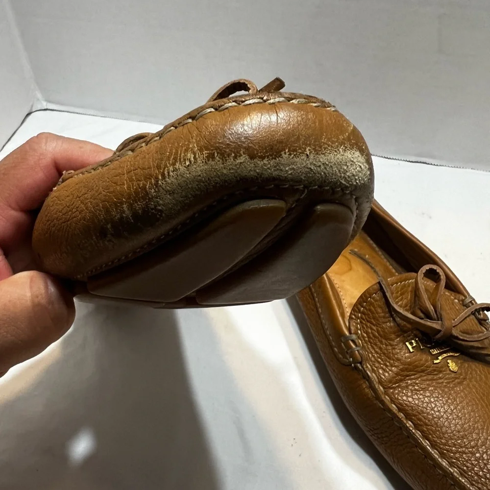 Prada Women's Brown Leather Loafers Size 6.5 - Picture 6 of 8